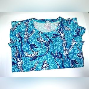Lilly Pulitzer Blue Mermaid T-shirt Size XS
